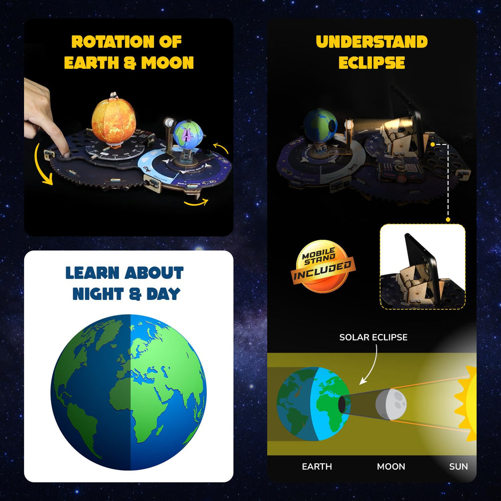 Smartivity Earth-Sun-Moon Space Toy for Kids 8+ | Interactive 3D Model Kit