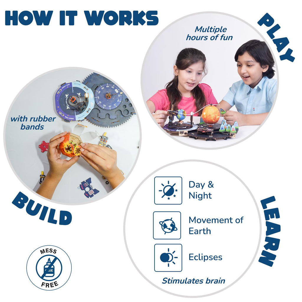 Smartivity Earth-Sun-Moon Space Toy for Kids 8+ | Interactive 3D Model Kit