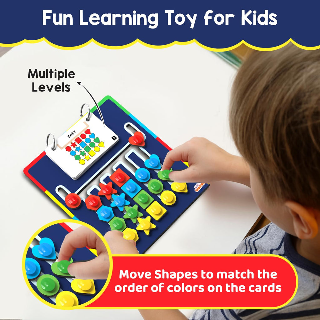 Smartivity Shape Coder Puzzle Toy for Kids Age 6 to 12 Years | 15 Challenge Cards, 5 Columns & Colored Shapes | Logical Thinking & Colour Matching Brain Game | Travel-Friendly Educational Gift