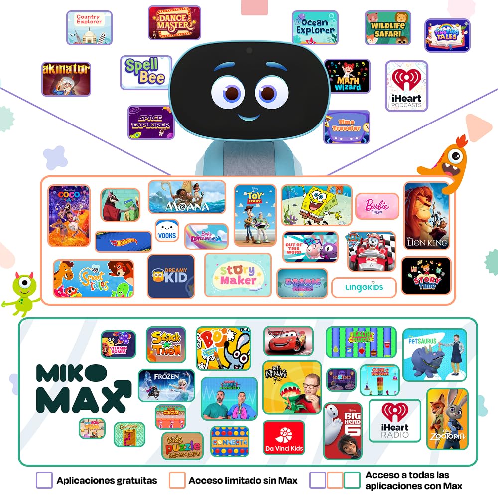 Miko 3: AI-Powered Smart Robot for Kids Age 5+ |Interactive Robot with Learning apps & Unlimited Games | Blue