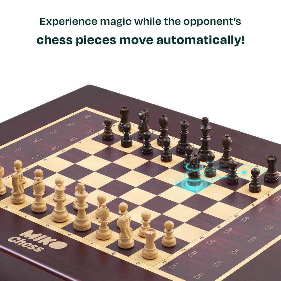 Miko Chess Grand: Your Ultimate AI Chess Companion | Fully Automated Gameplay for All Skill Levels | World's Smartest Electronic Chess Board | Magnetic Wooden Chess Sets with Self Moving Pieces