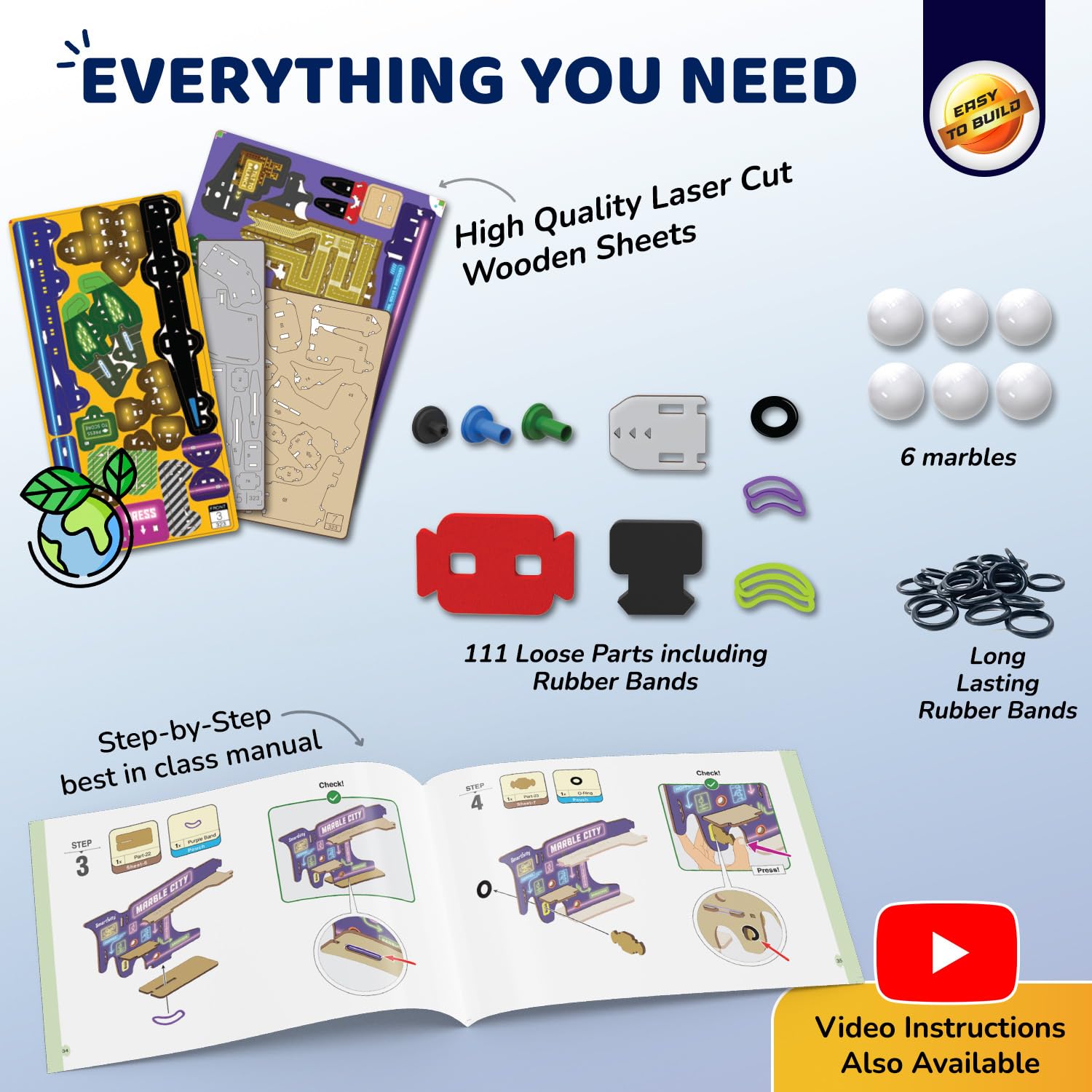 Smartivity Ultimate Marble City for Kids Age 8+| 3 in 1 Exciting Game Zones: Spiral, Maze & Hopper