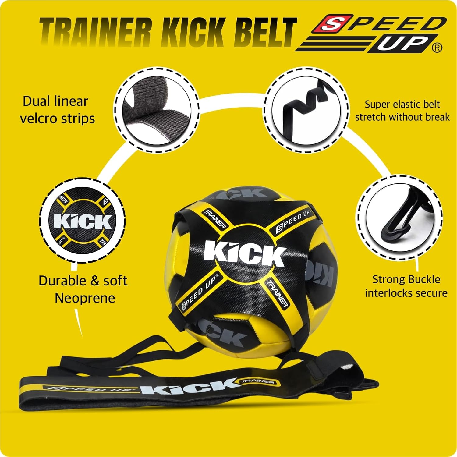 SPEED-UP Kick Football Trainer Set (Yellow and Black)