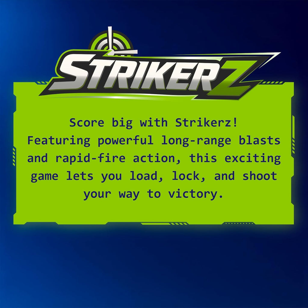 Superplay Strikerz Gun – Foam Bullet Blaster with Scoring Target | Gun Set with 6 Suction Bullets | Long-Range Shooting Action | Indoor & Outdoor Game for Kids Age 5+