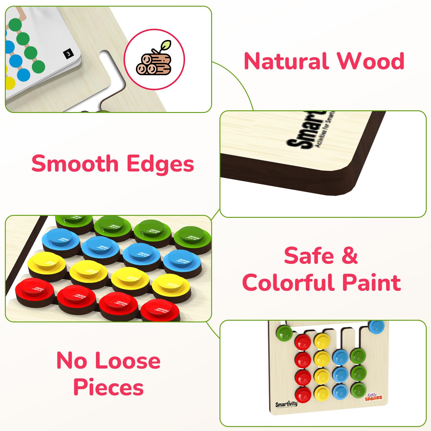 Smartivity Kids Montessori Slide Puzzle I Color & Pattern Matching Learning Toys for Kids 4-8 Years I Educational Activity I Travel Friendly I Wooden Puzzle