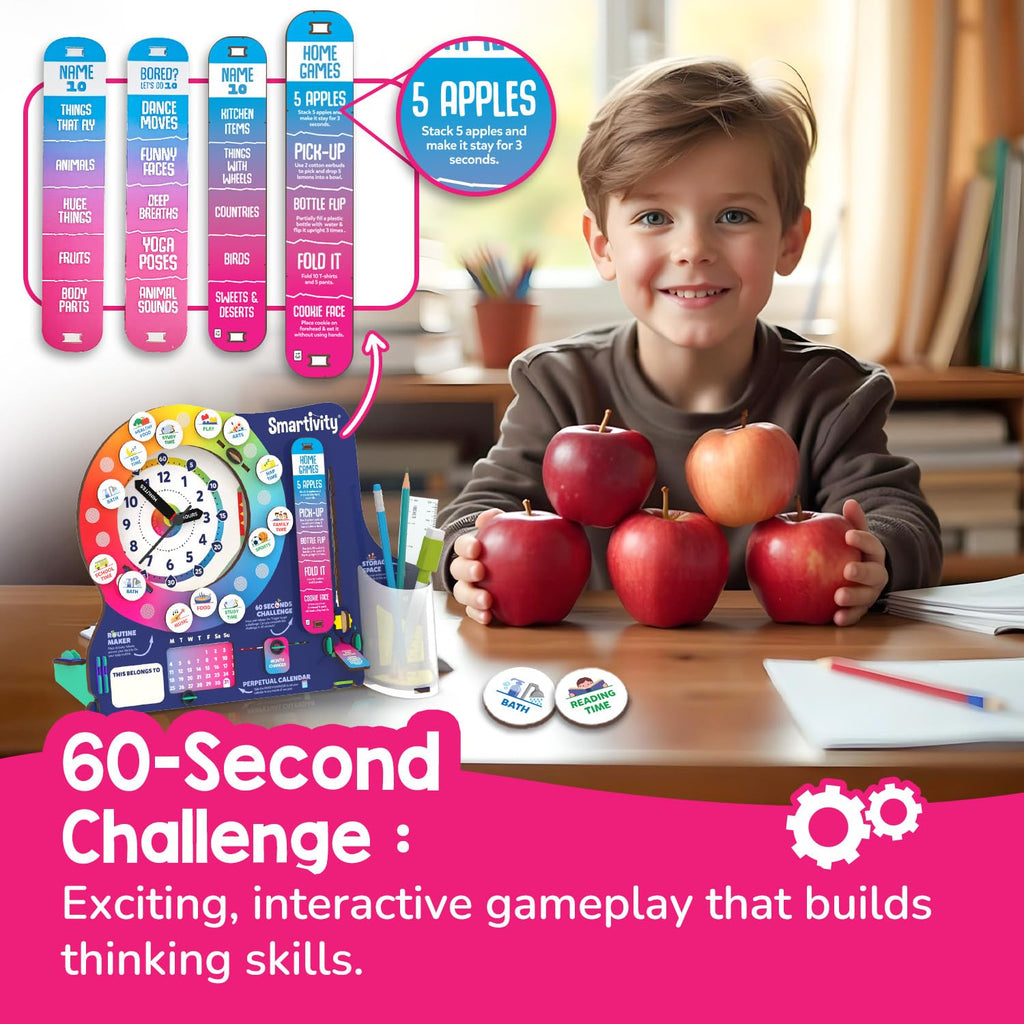 Smartivity DIY Interactive Clock with Stationary Organiser for Kids Ages 6-12 | Features an Infinity Calendar | Educational Toy