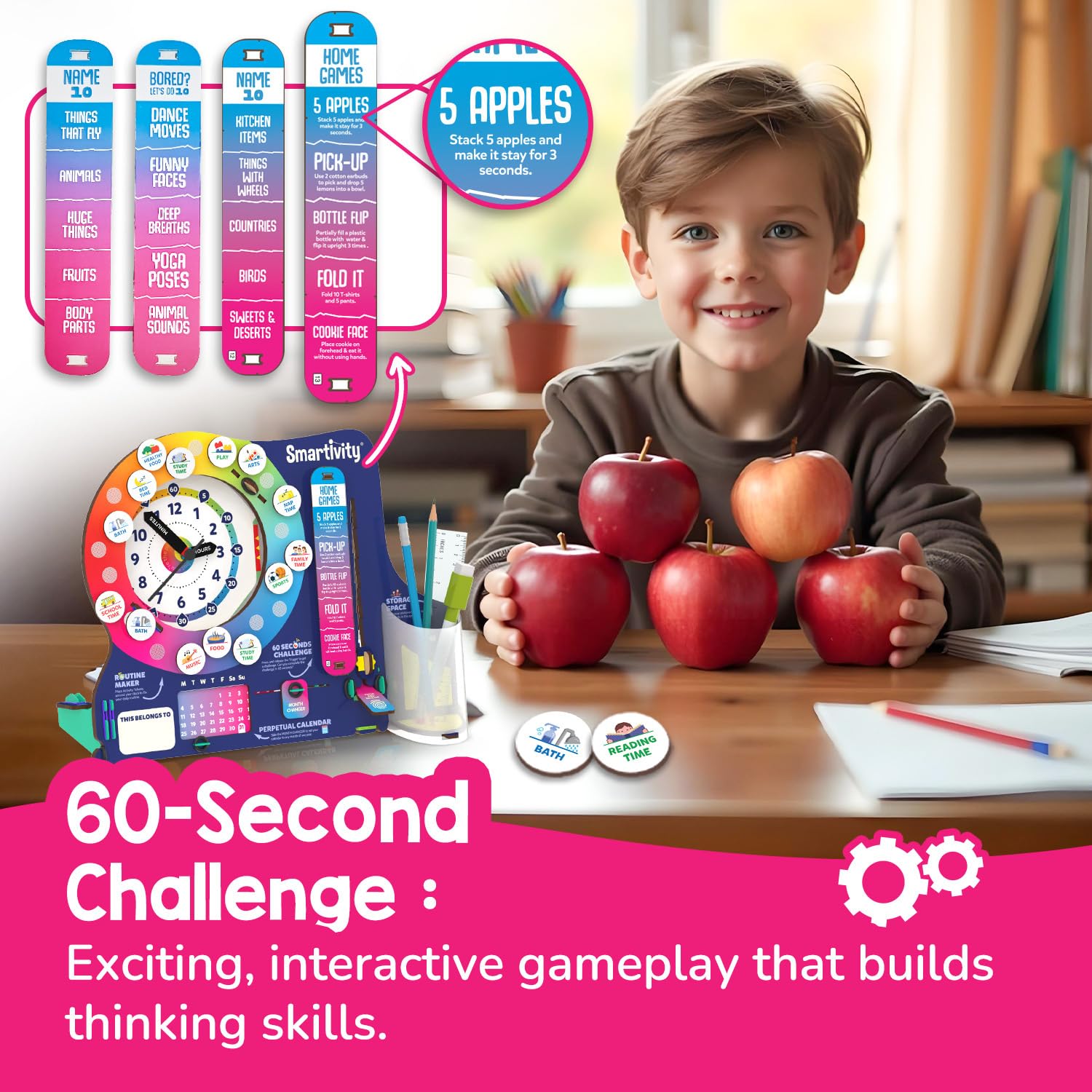 Smartivity DIY Interactive Clock with Stationary Organiser for Kids Ages 6-12 | Features an Infinity Calendar | Educational Toy
