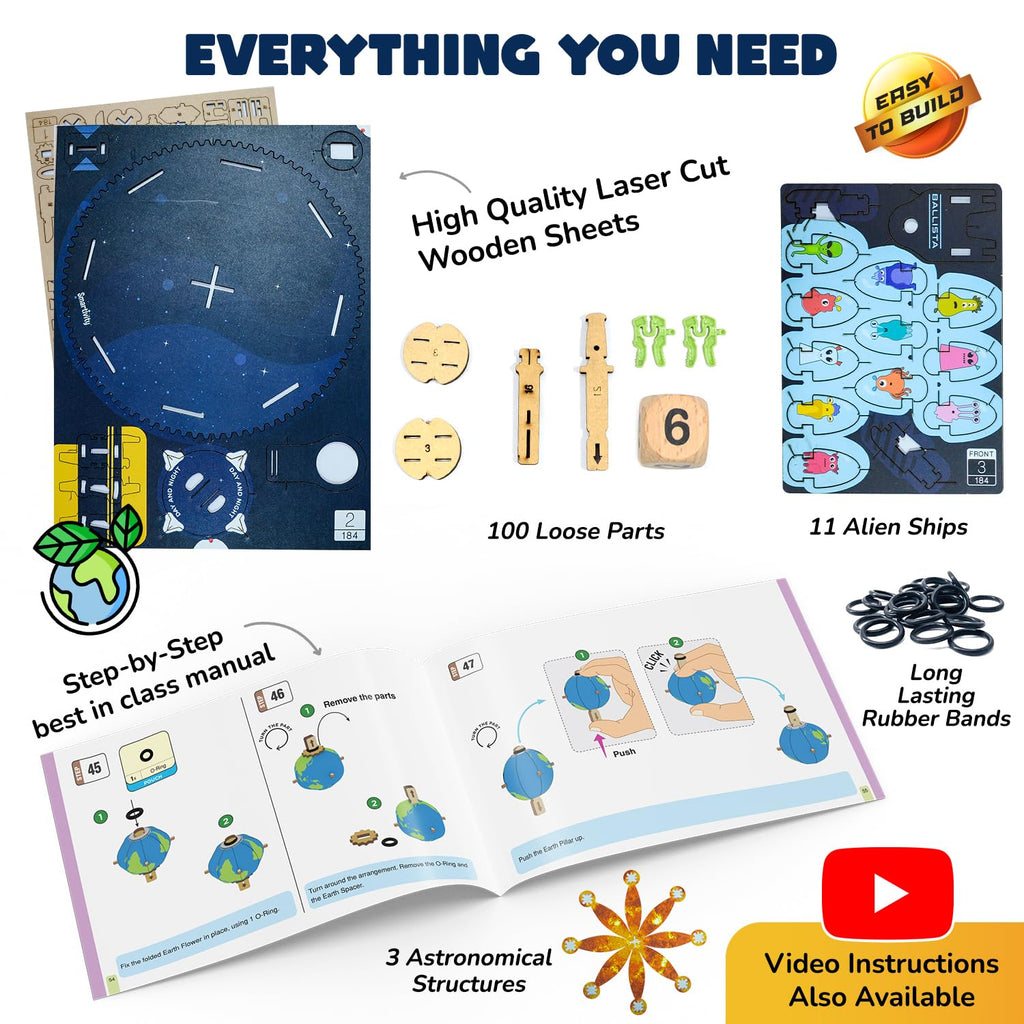 Smartivity Earth-Sun-Moon Space Toy for Kids 8+ | Interactive 3D Model Kit