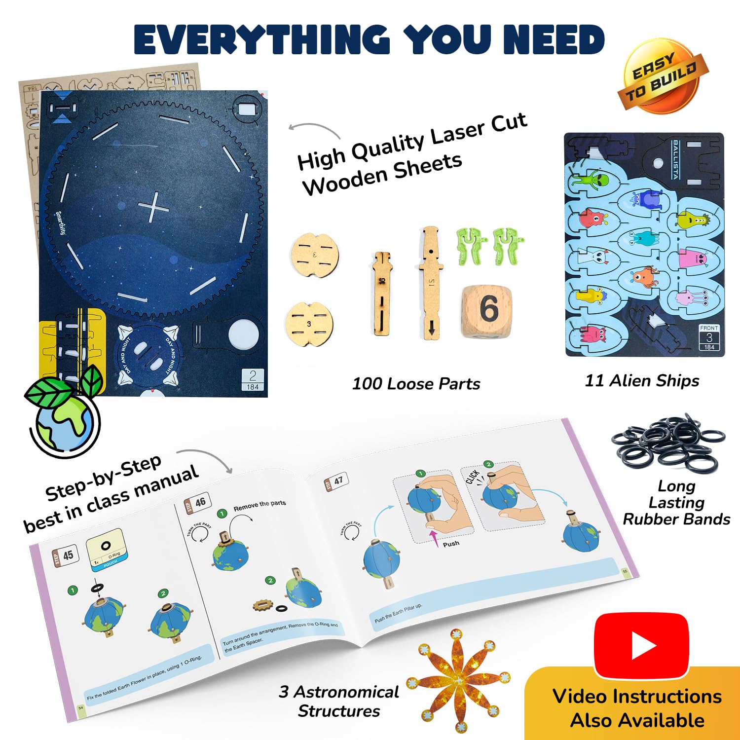 Smartivity Earth-Sun-Moon Space Toy for Kids 8+ | Interactive 3D Model Kit
