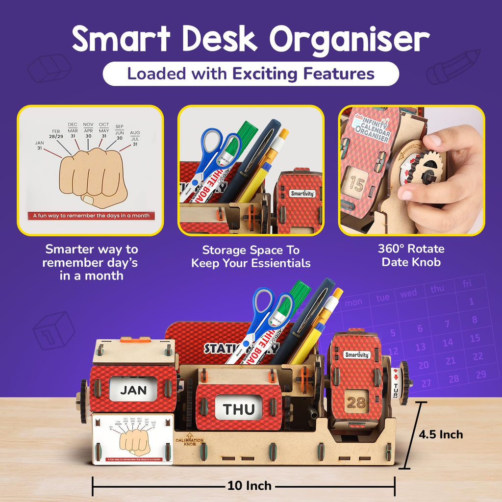 Smartivity DIY Infinity Calendar & Stationary Organizer for Kids Age 8+
