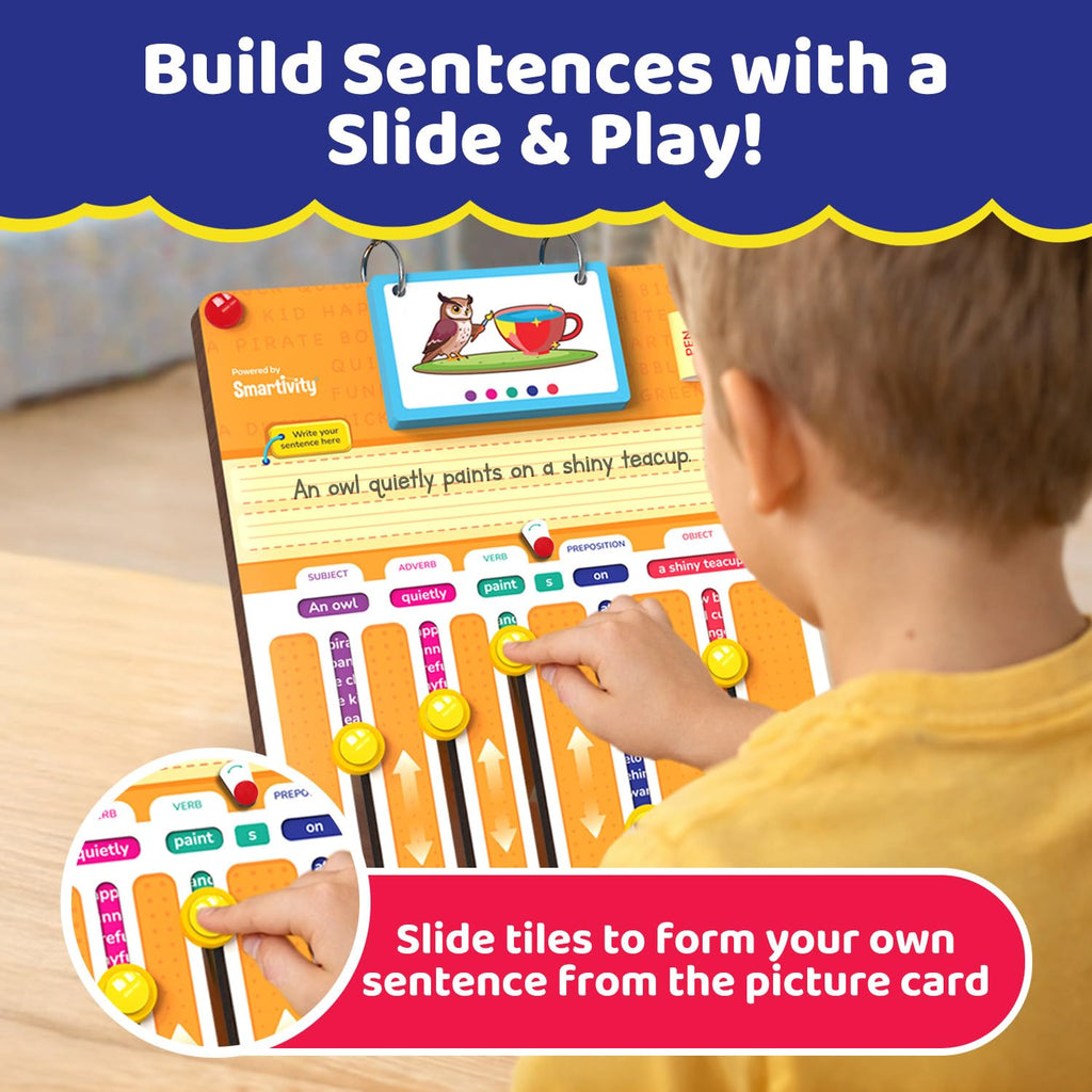 Smartivity Sentence Builder Educational Game for Kids Age 6-12 Years I 100+ Sentences, Learn Parts of Speech I Travel Friendly
