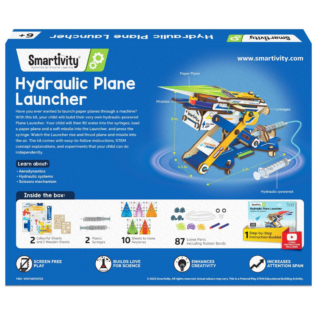 Smartivity 2 in 1 Hydraulic Aeroplane & Dart Launcher for Kids Age 6+