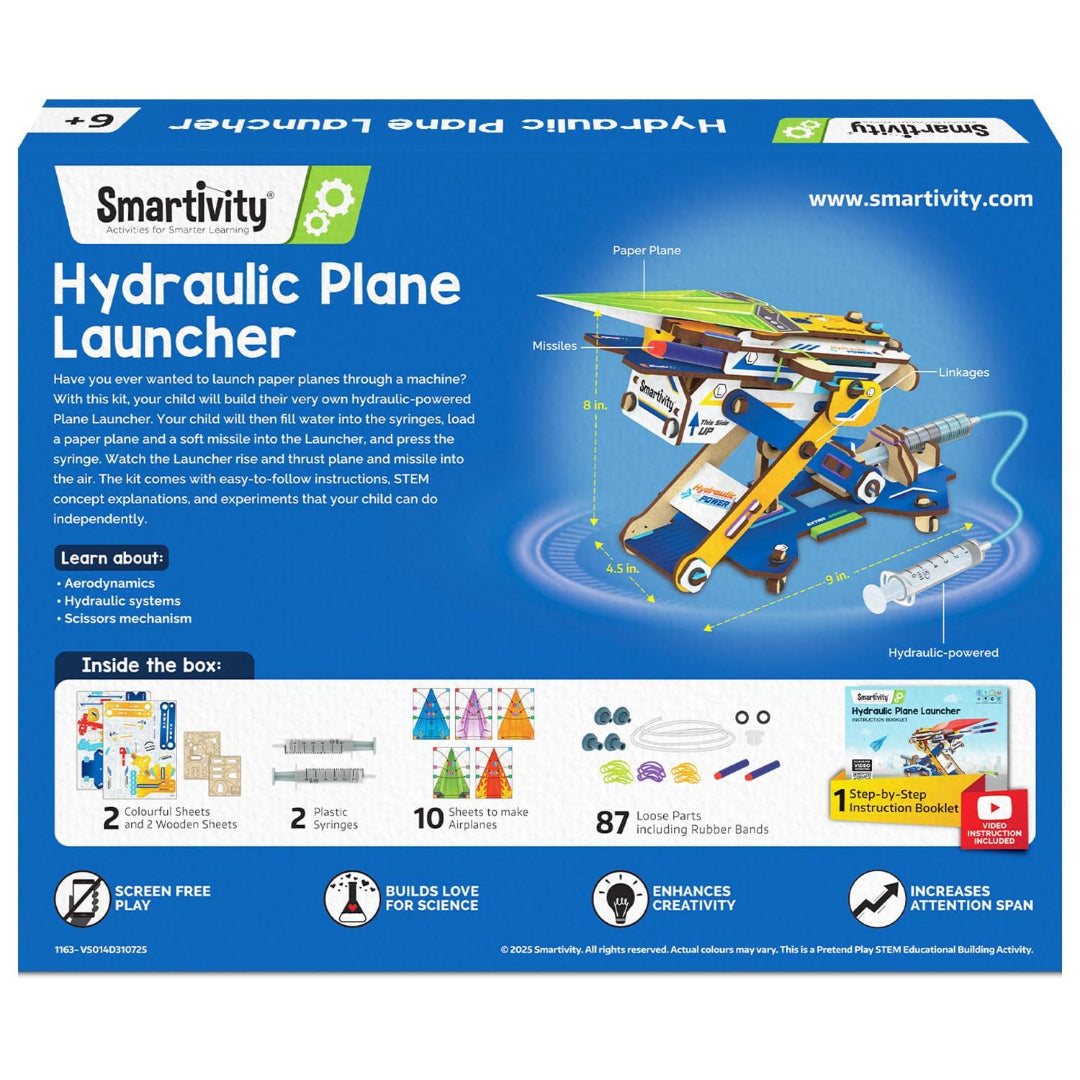 Smartivity 2 in 1 Hydraulic Aeroplane & Dart Launcher for Kids Age 6+