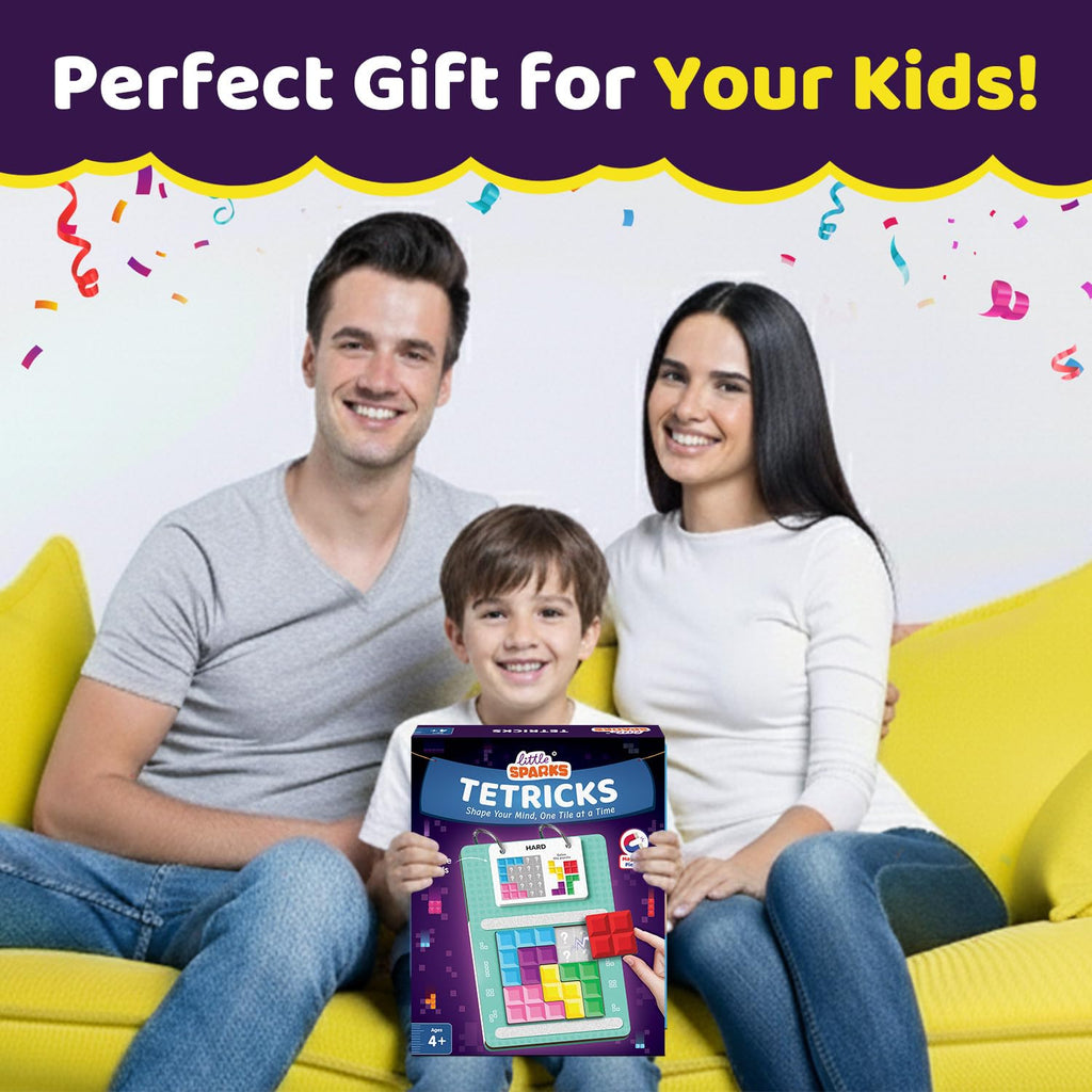 Smartivity Tetricks - Magnetic Puzzle Game for Kids Age 4+ | 30+ Fun Brain Challenges with 6 Magnetic Shapes