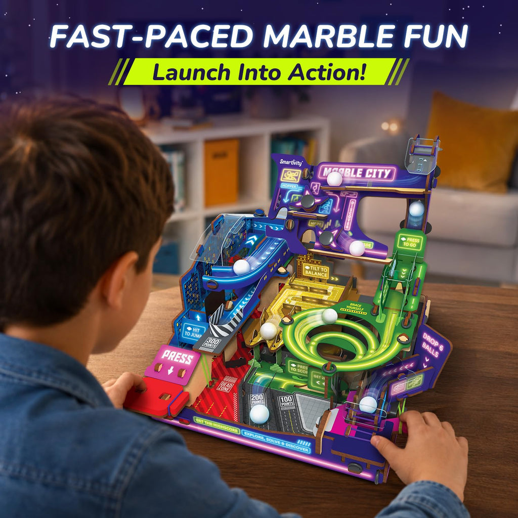Smartivity Ultimate Marble City for Kids Age 8+| 3 in 1 Exciting Game Zones: Spiral, Maze & Hopper