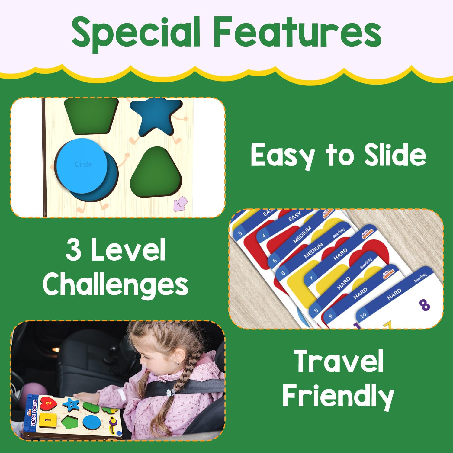 Smartivity Shape Sorter Learning Toy for Kids 2–5 Years Old | 12 Wooden Shape Pieces, 10 Challenge Cards