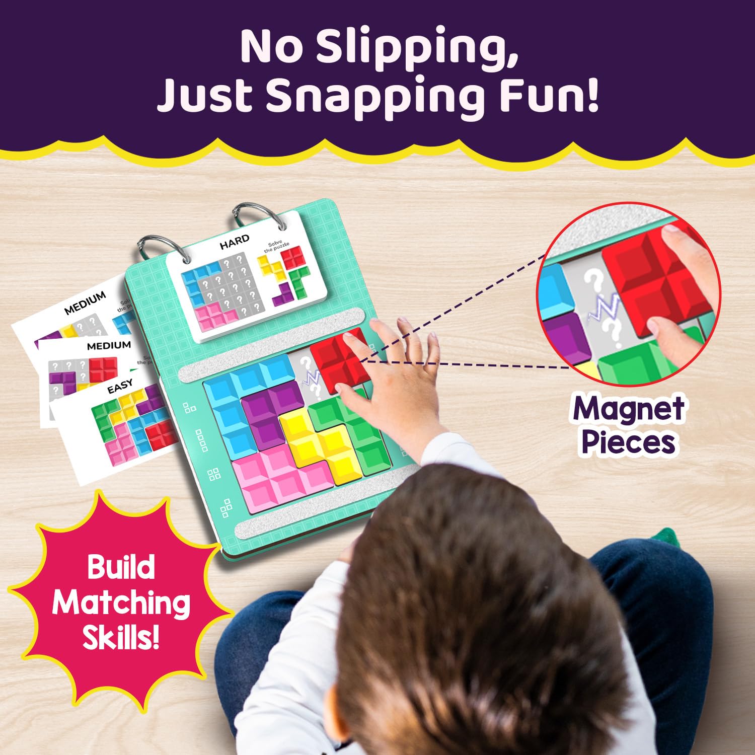 Smartivity Tetricks - Magnetic Puzzle Game for Kids Age 4+ | 30+ Fun Brain Challenges with 6 Magnetic Shapes