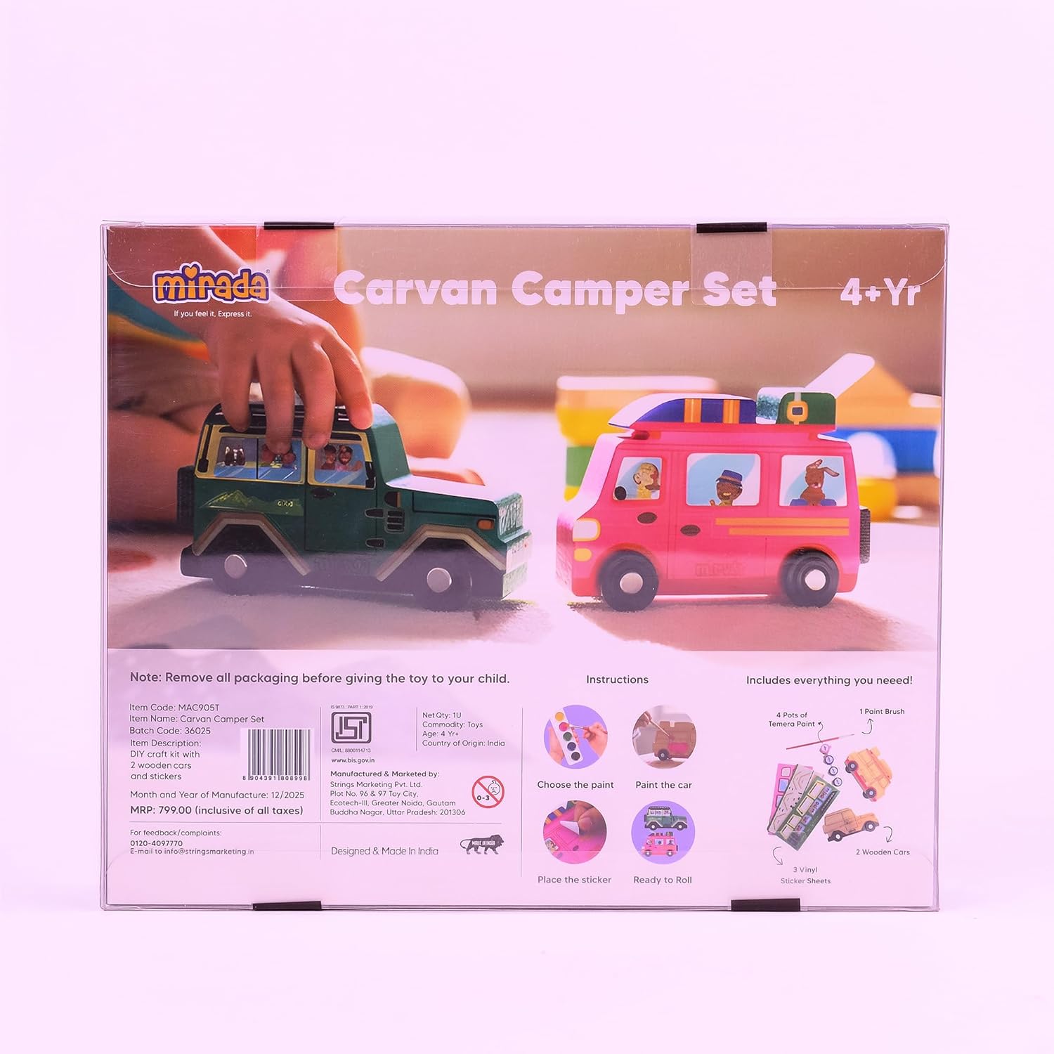 Mirada Caravan Camper DIY Craft Set | Creative Build & Play Activity Kit for Kids Age 4+ | Pretend Play, Design & Imaginative Fun