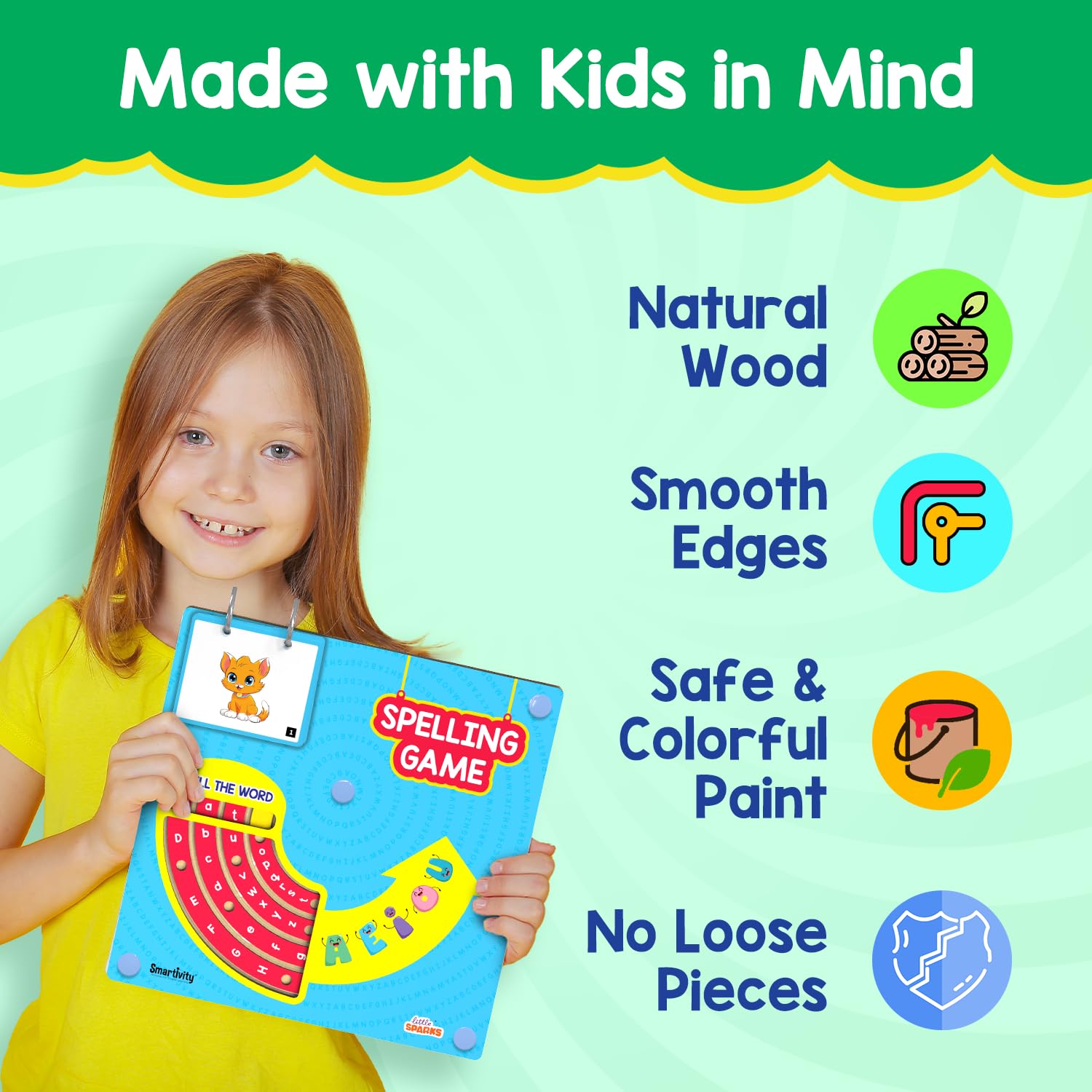Smartivity Spelling Game Learning Toy for Kids 4-8 Years Old I 50+ Picture Cards