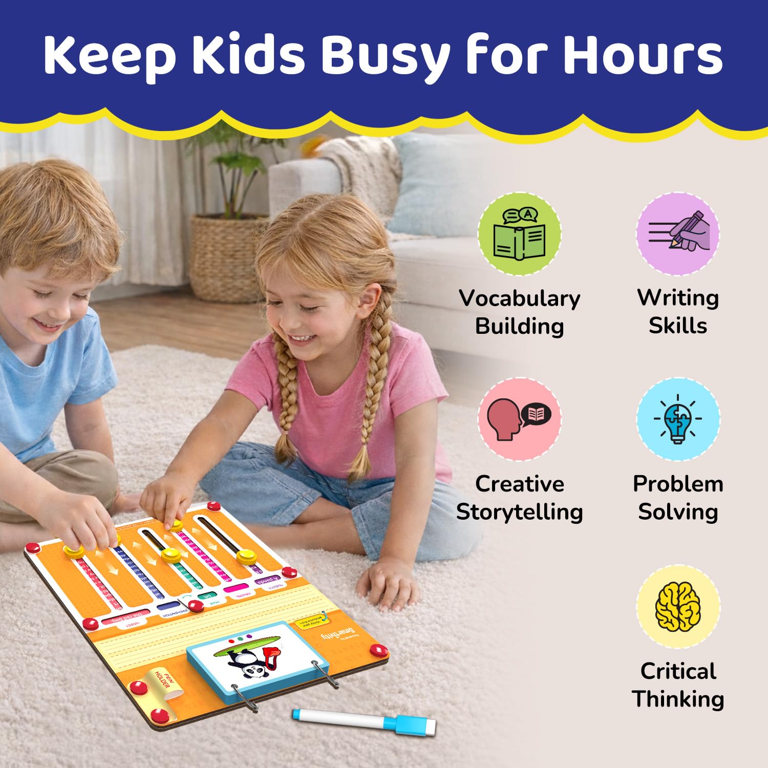 Smartivity Sentence Builder Educational Game for Kids Age 6-12 Years I 100+ Sentences, Learn Parts of Speech I Travel Friendly