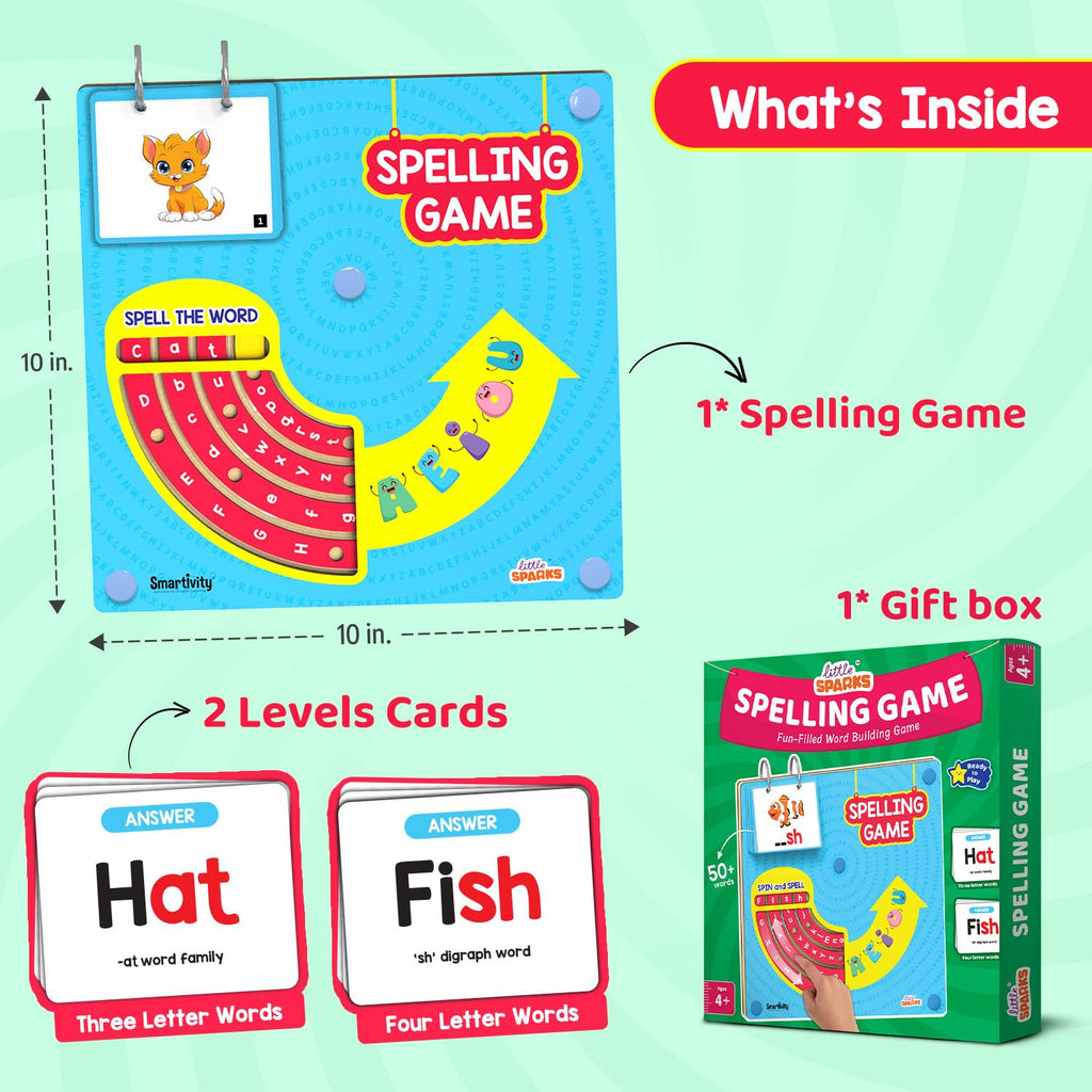 Smartivity Spelling Game Learning Toy for Kids 4-8 Years Old I 50+ Picture Cards