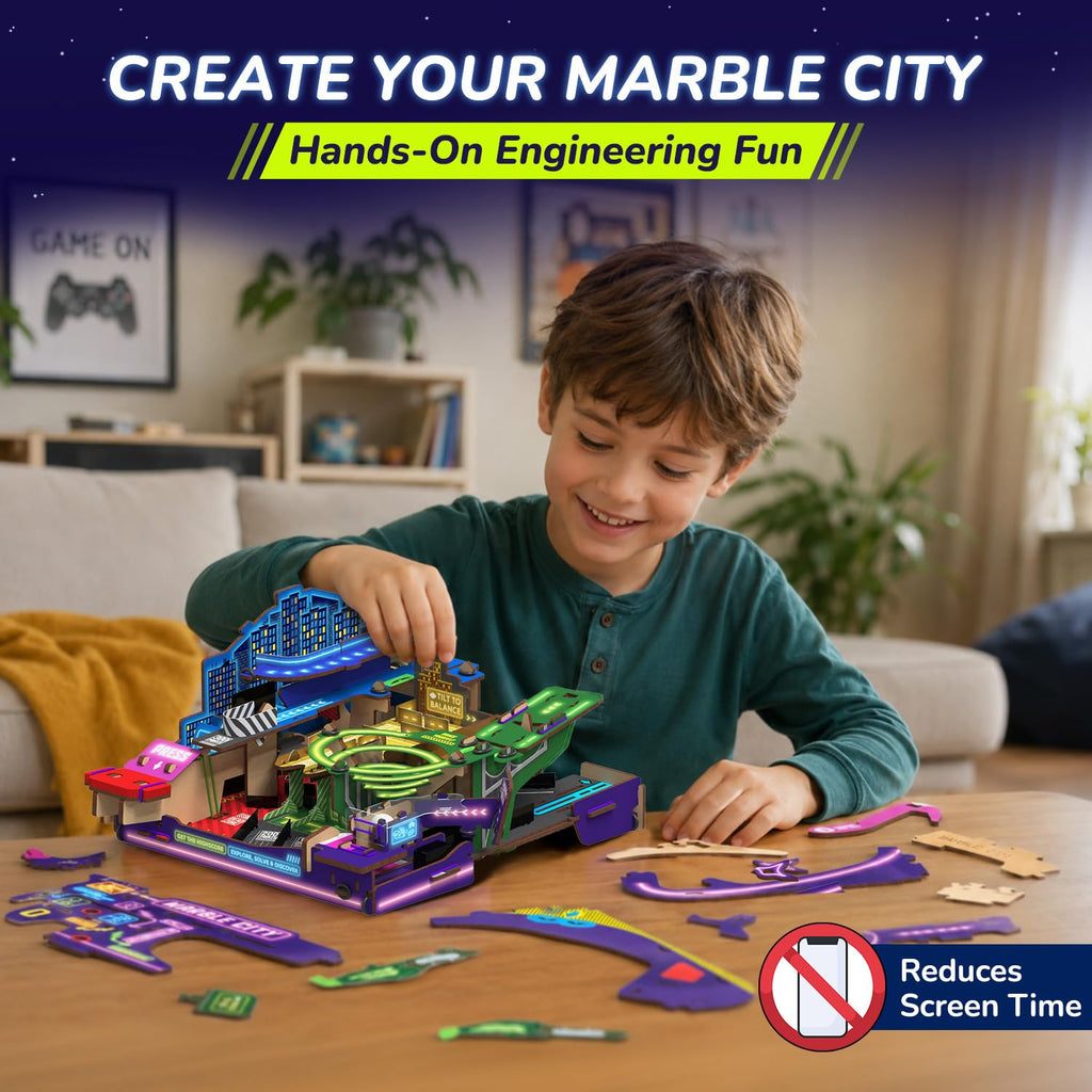 Smartivity Ultimate Marble City for Kids Age 8+| 3 in 1 Exciting Game Zones: Spiral, Maze & Hopper