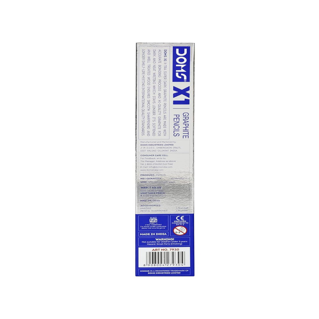 DOMS X1 Xtra Super Dark Pencils | Pack of 10 pencils