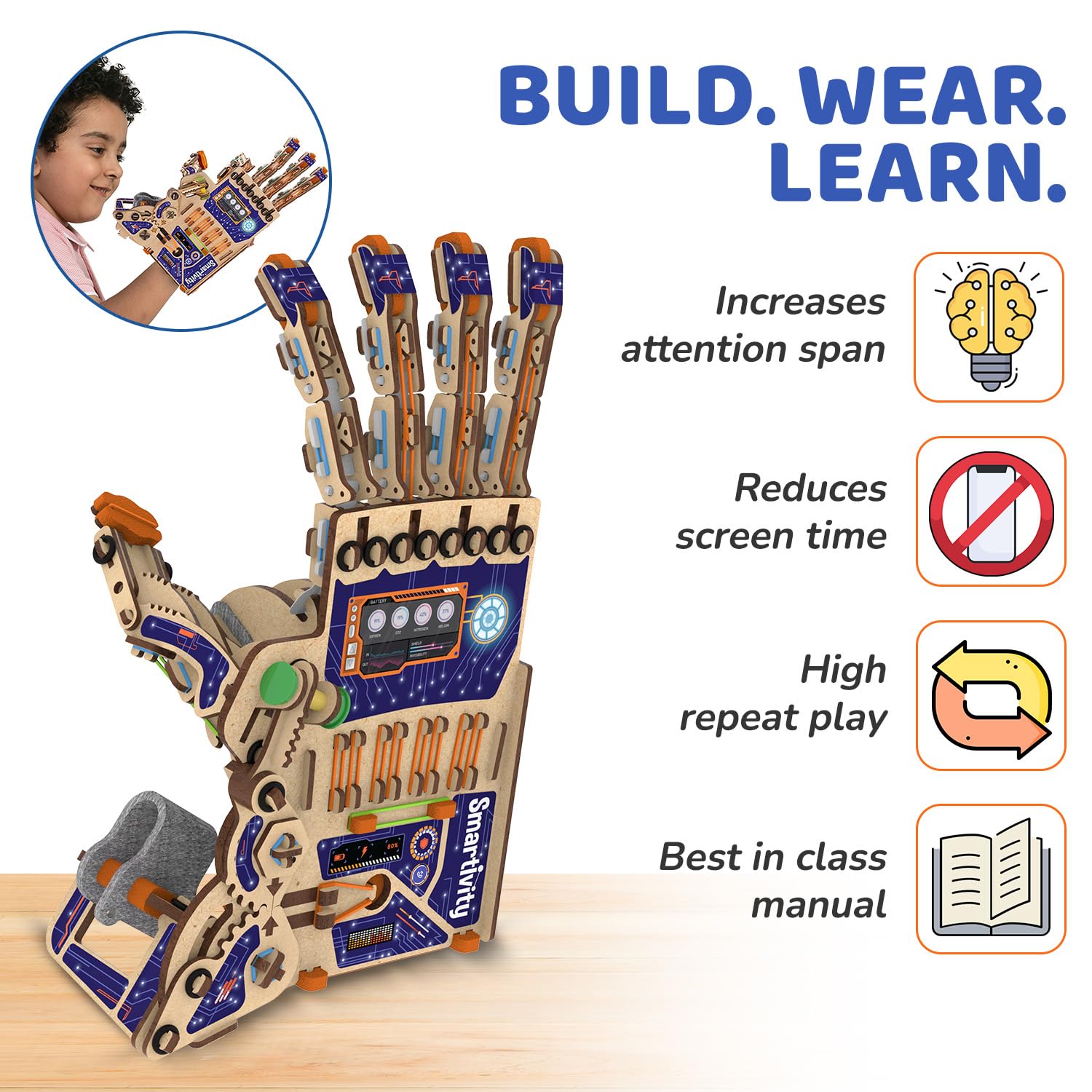 Smartivity Robotic Mechanical Hand STEM Toy for Kids Age 8+