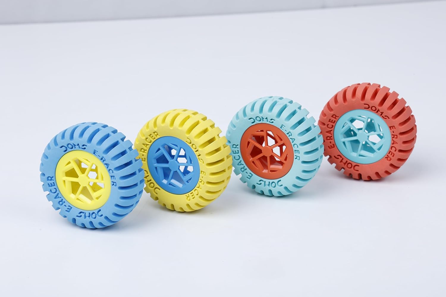 Doms E-Racer Erasers Pack of 20| Round Wheel Shape for Better Grip| Non-Toxic & Safe for Children, Multi-Color