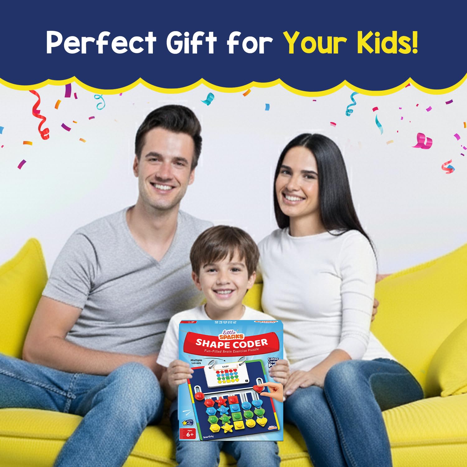 Smartivity Shape Coder Puzzle Toy for Kids Age 6 to 12 Years | 15 Challenge Cards, 5 Columns & Colored Shapes | Logical Thinking & Colour Matching Brain Game | Travel-Friendly Educational Gift