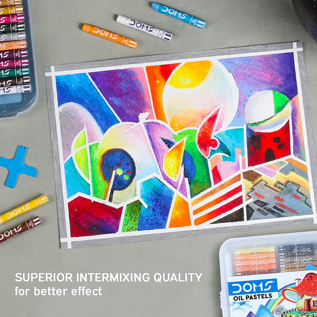 Doms Oil Pastels 25 Shades | Hard Plastic Case