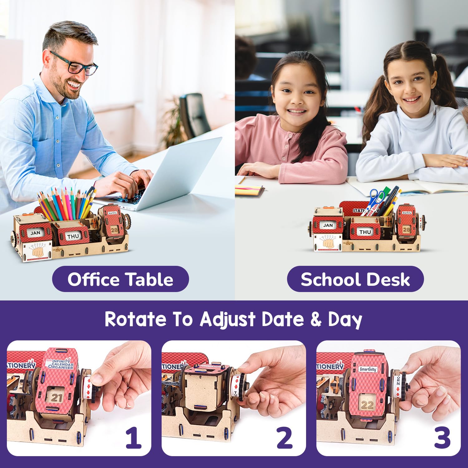 Smartivity DIY Infinity Calendar & Stationary Organizer for Kids Age 8+