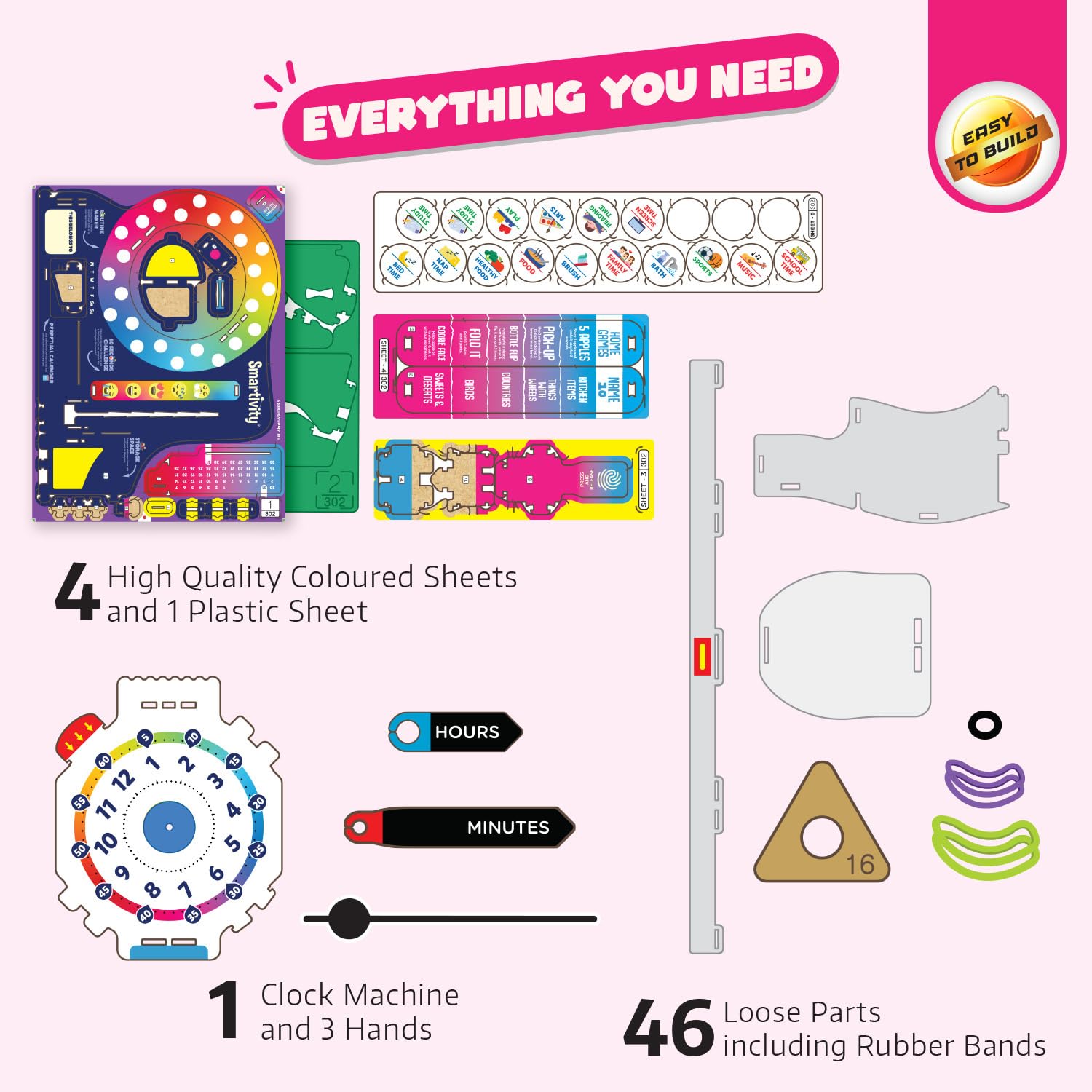Smartivity DIY Interactive Clock with Stationary Organiser for Kids Ages 6-12 | Features an Infinity Calendar | Educational Toy
