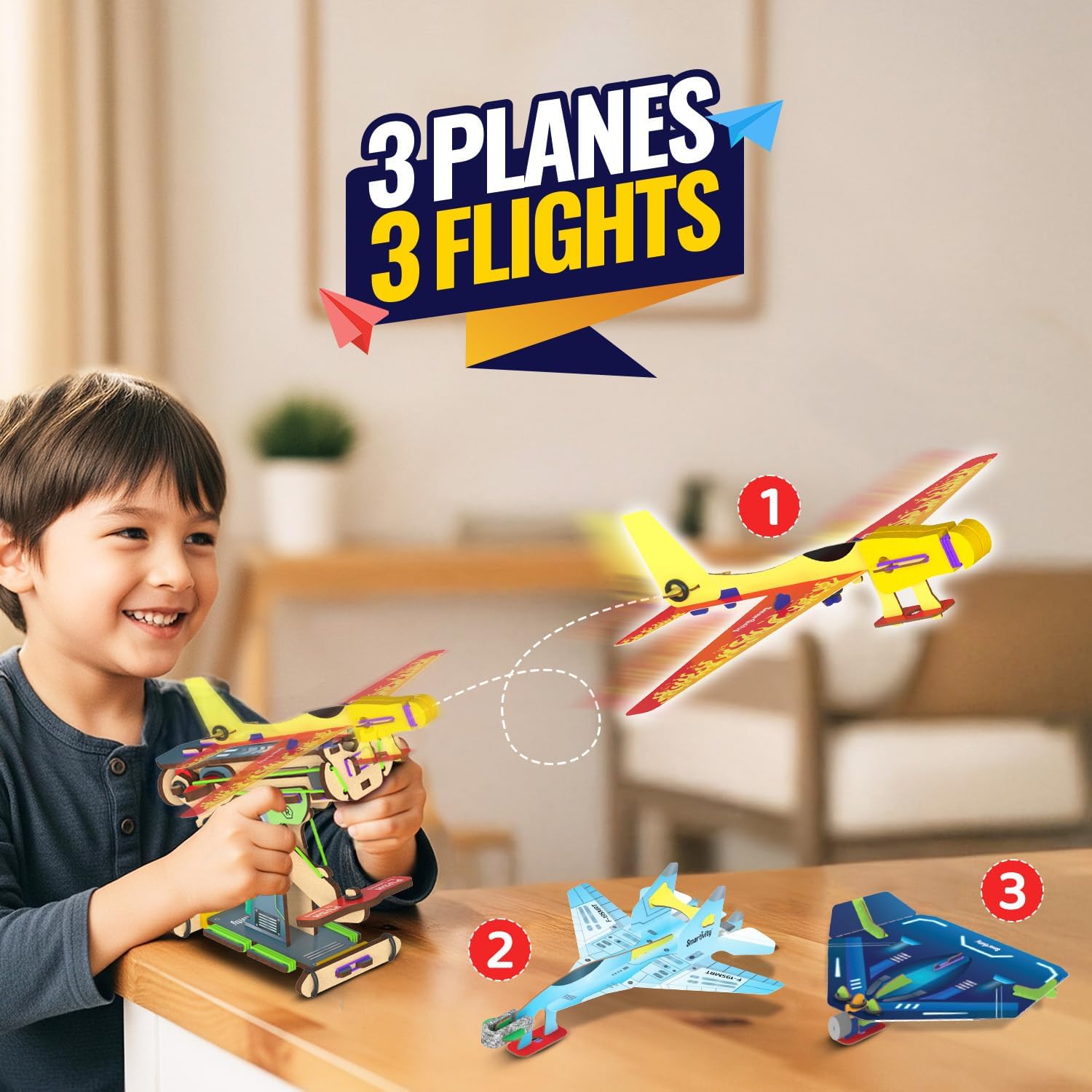 Smartivity 3 in 1 Aeroplanes Launcher Toy for Kids Age 6+