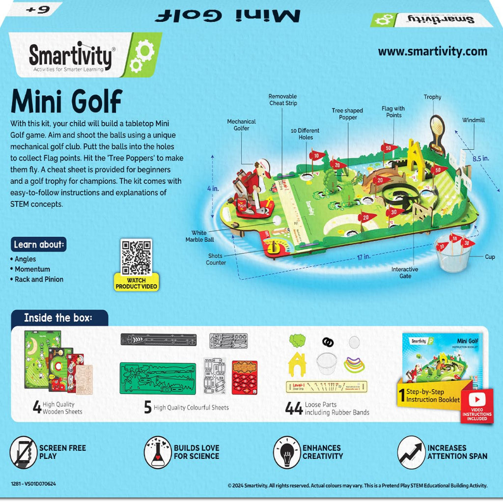 Smartivity DIY Mini Golf - Tabletop Game for 6+ years Kids