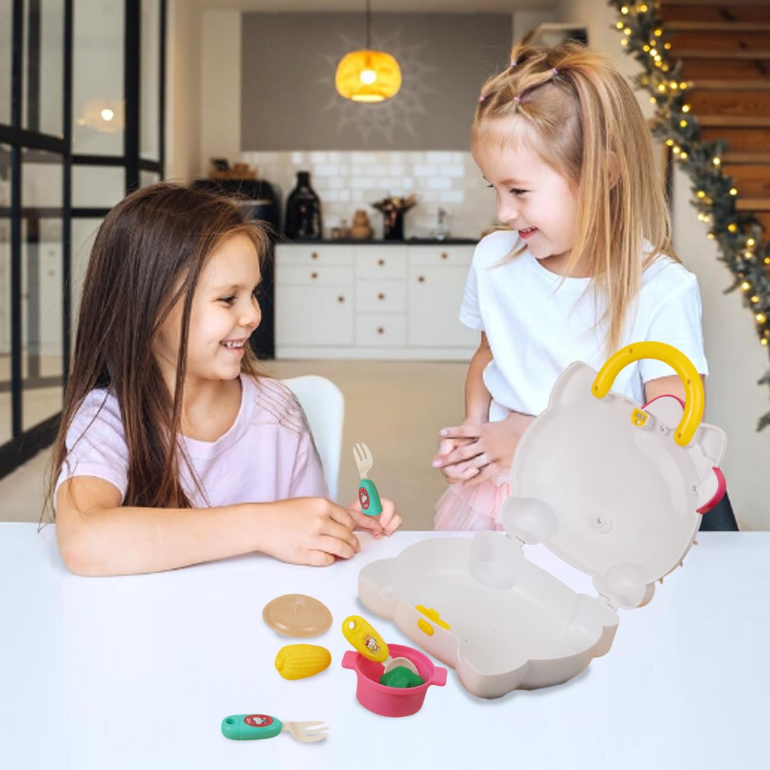 Hello Kitty Kitchen Case Set | Portable Pretend Play Kitchen with Food & Utensils