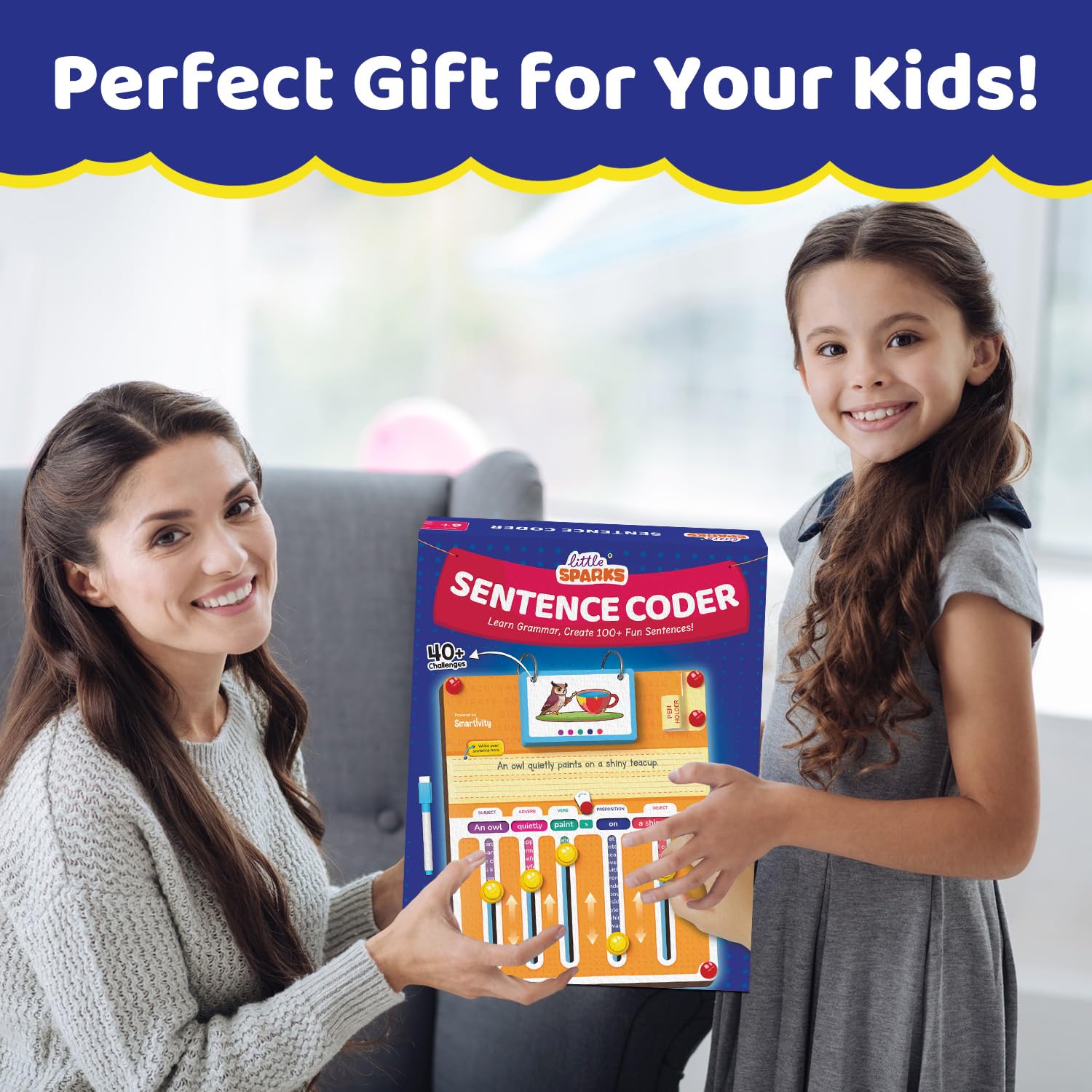 Smartivity Sentence Builder Educational Game for Kids Age 6-12 Years I 100+ Sentences, Learn Parts of Speech I Travel Friendly