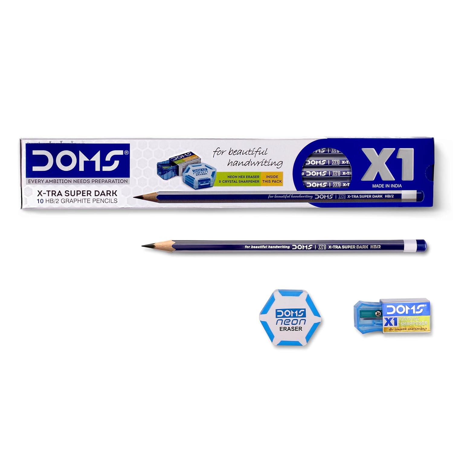 DOMS X1 Xtra Super Dark Pencils | Pack of 10 pencils