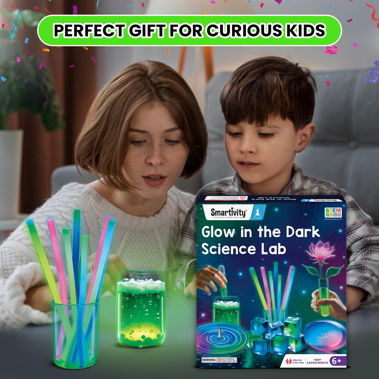 Smartivity Glow Magic Science Kit for Kids Age 6+ | 20 Amazing Glow in The Dark Science Experiments
