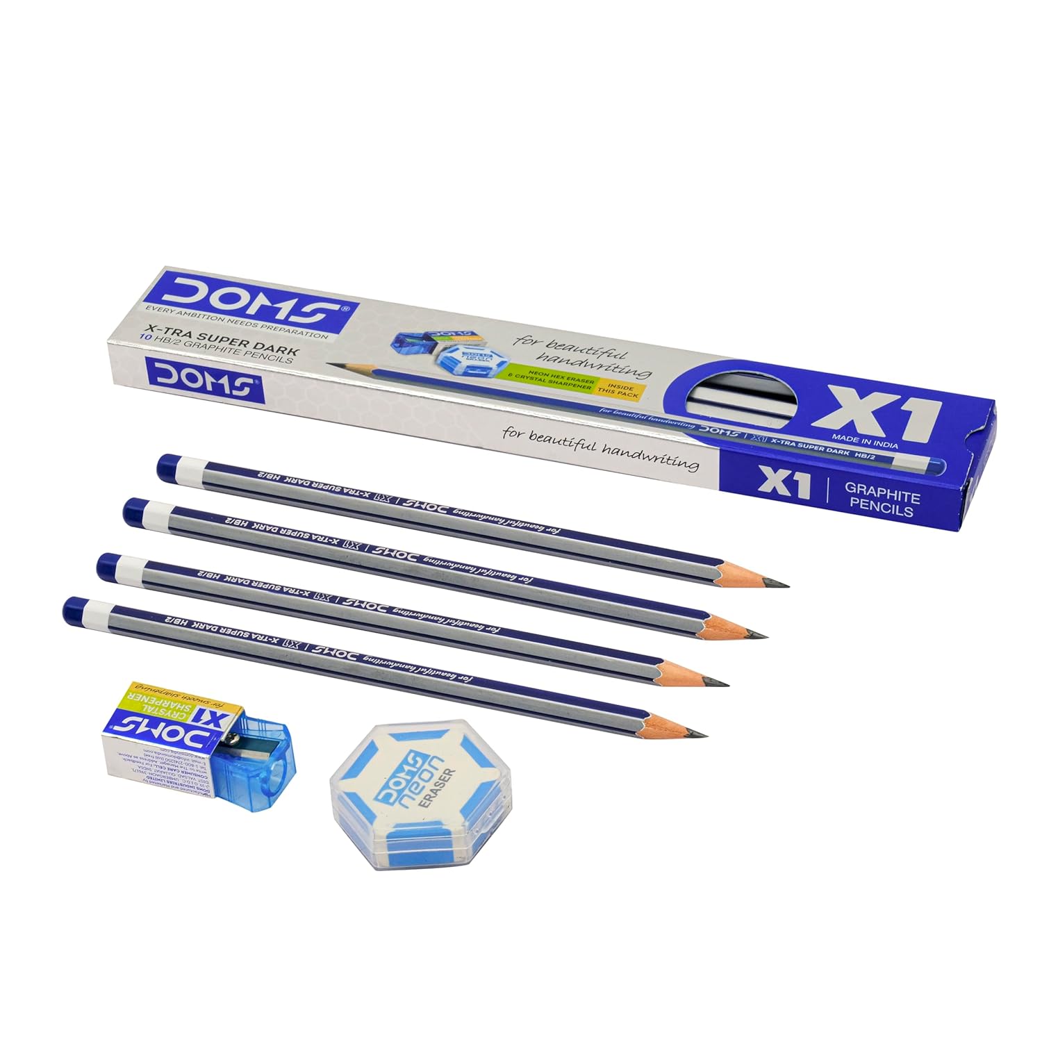 DOMS X1 Xtra Super Dark Pencils | Pack of 10 pencils