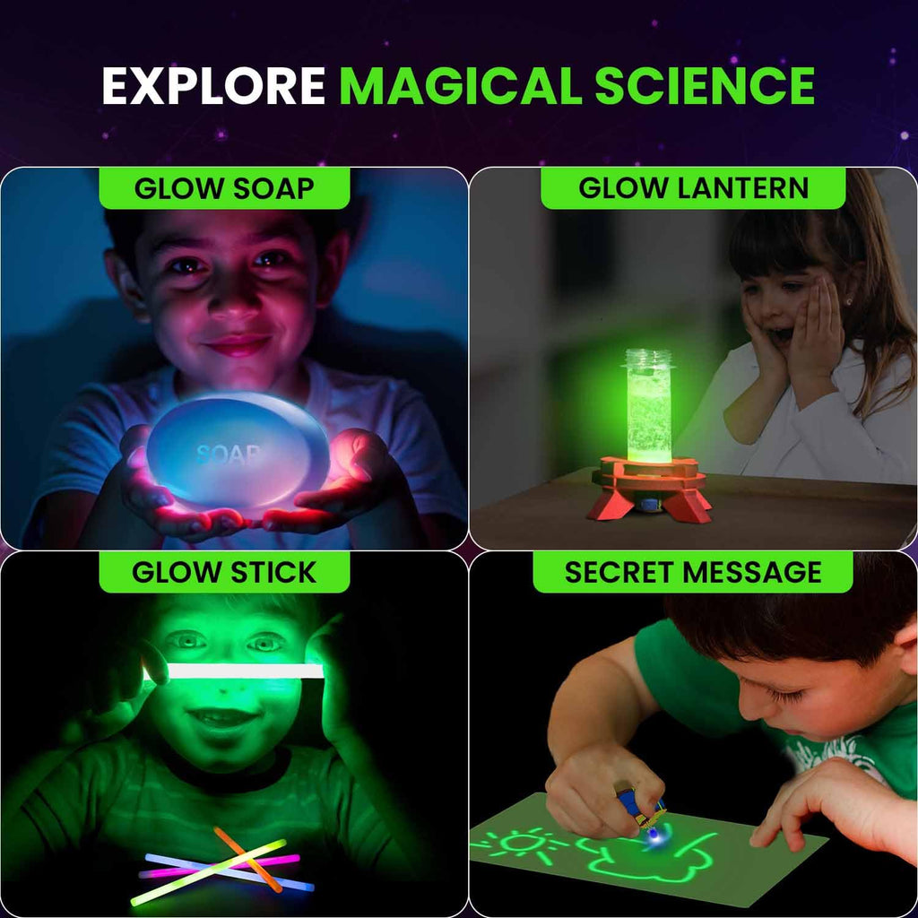 Smartivity Glow Magic Science Kit for Kids Age 6+ | 20 Amazing Glow in The Dark Science Experiments