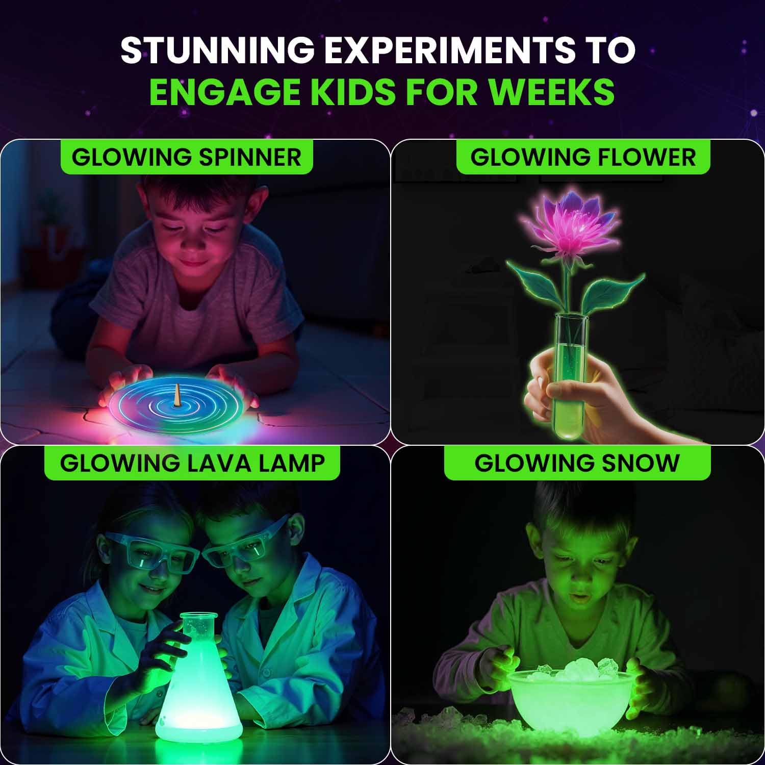 Smartivity Glow Magic Science Kit for Kids Age 6+ | 20 Amazing Glow in The Dark Science Experiments