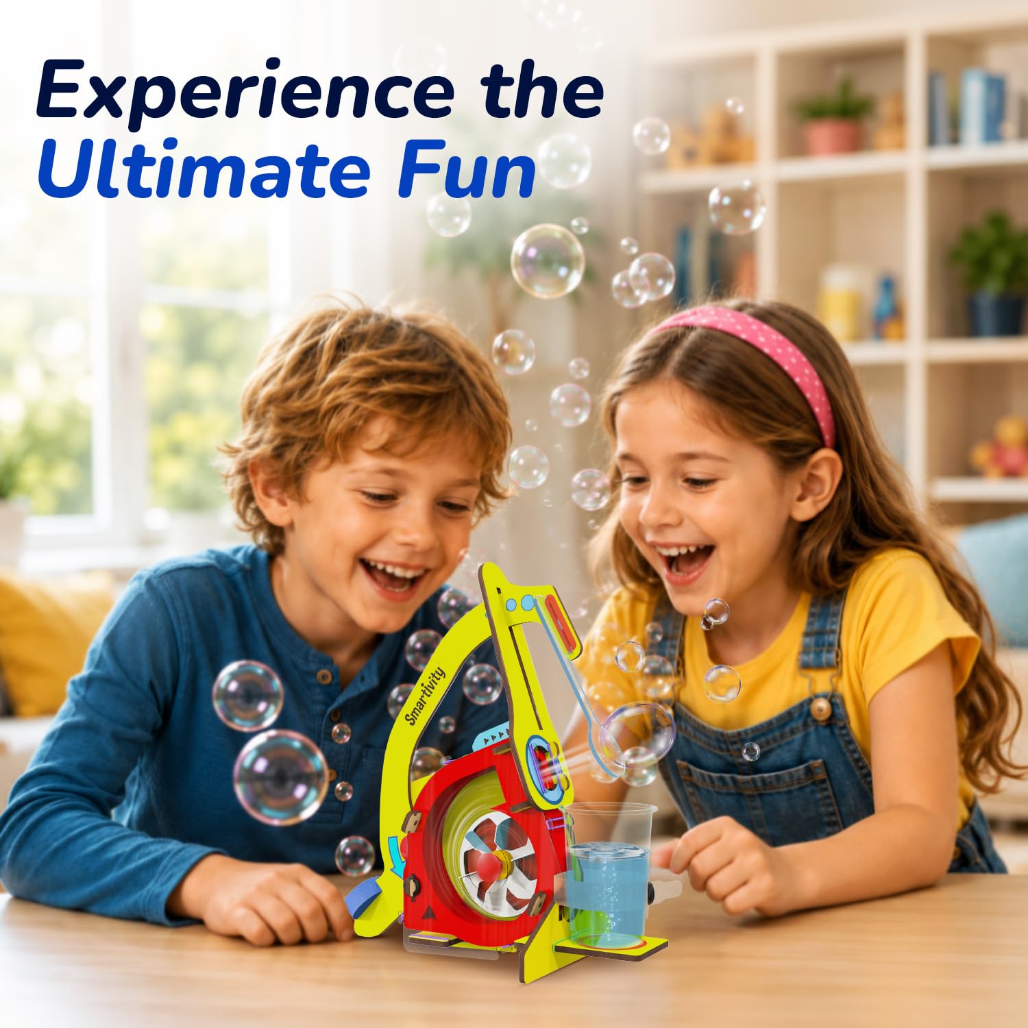 Smartivity 10-in-1 Motor Powered Gadgets Kit for Kids Age 6-12 Years | Build 10+ Science Projects - Bubble Launcher, Spinning Toy & More