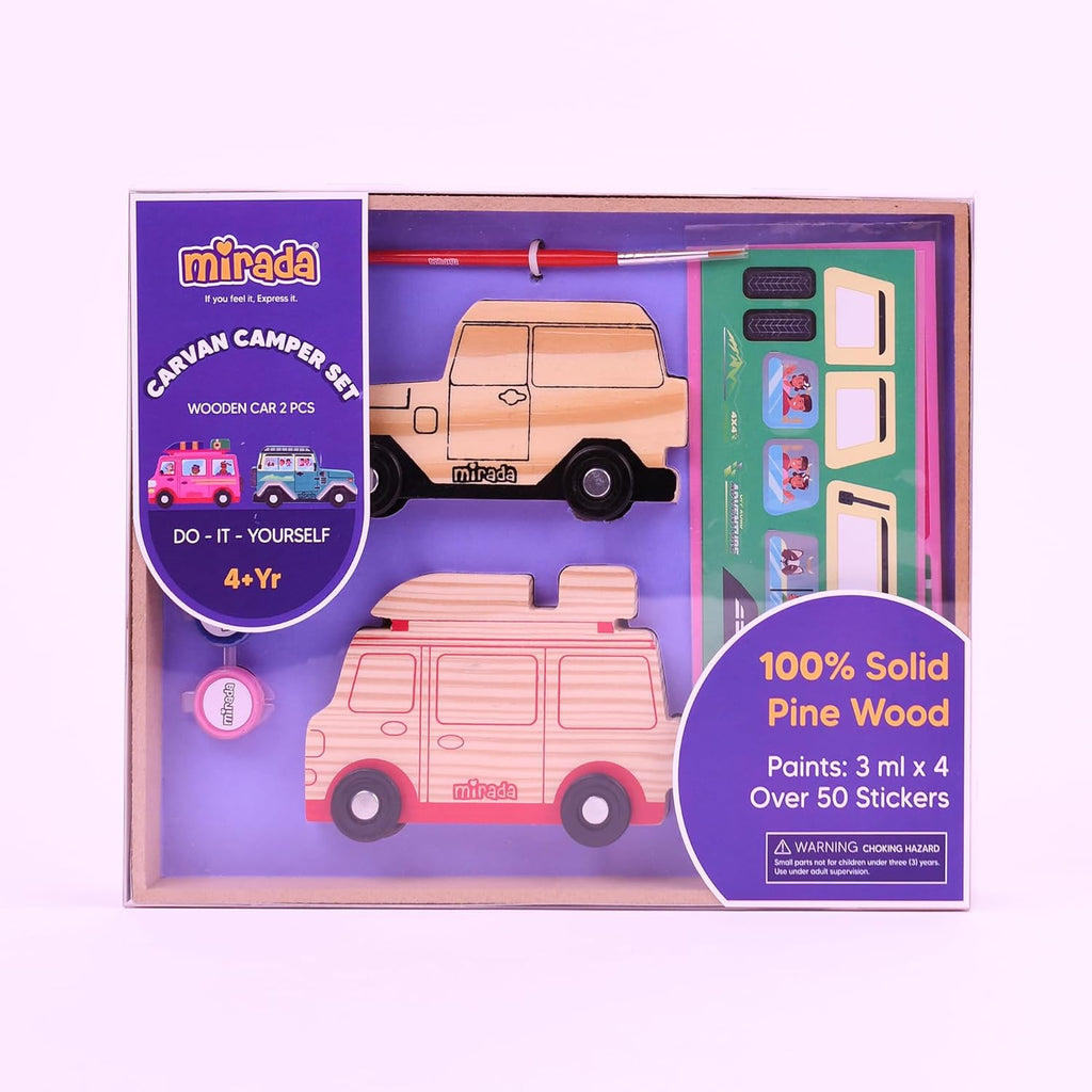 Mirada Caravan Camper DIY Craft Set | Creative Build & Play Activity Kit for Kids Age 4+ | Pretend Play, Design & Imaginative Fun