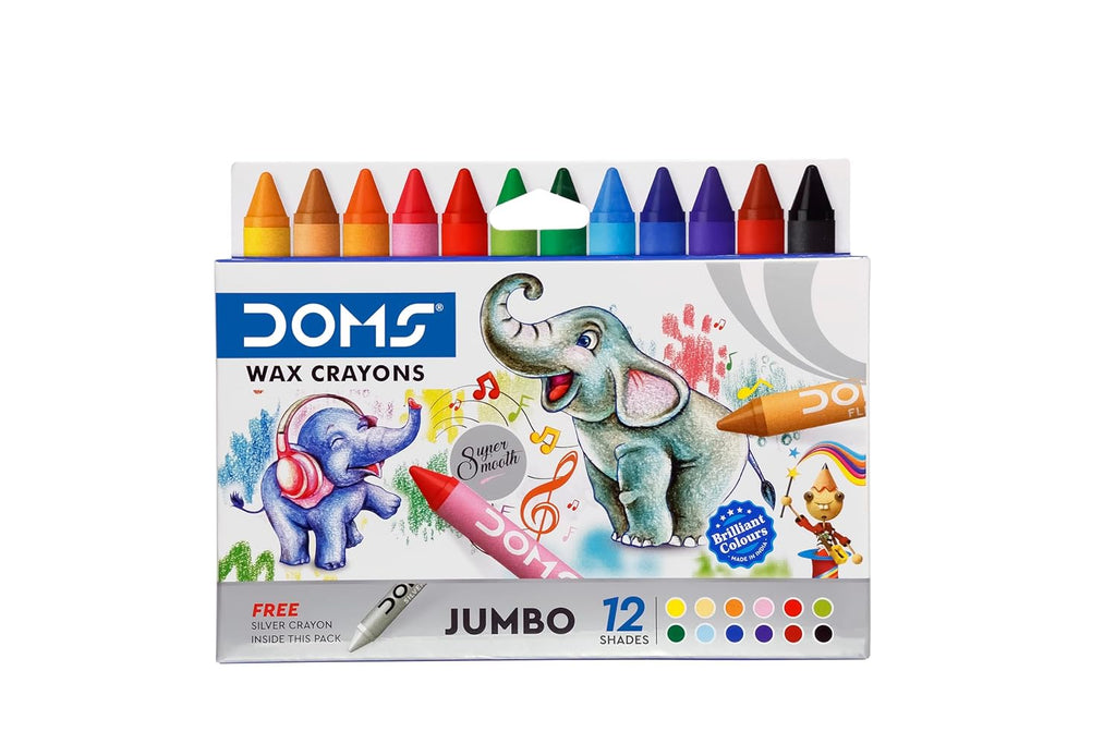 DOMS Jumbo Wax Crayons | 12 Shades