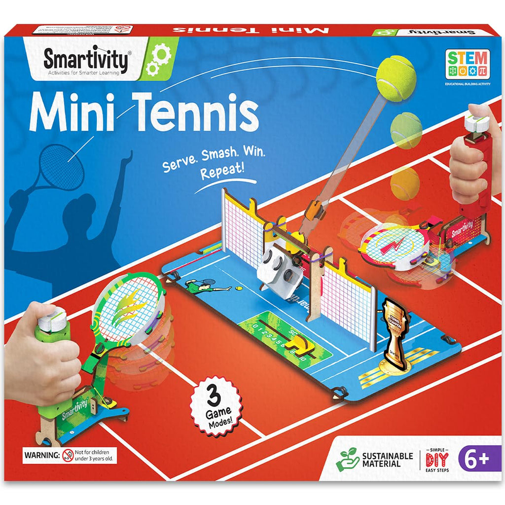 Smartivity Tabletop Tennis Game Kit for Kids Age 6+ | 2-Player STEM Toy with Mechanical Rackets & Scoreboard