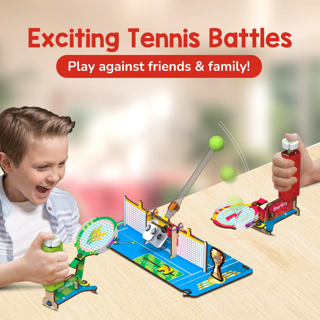 Smartivity Tabletop Tennis Game Kit for Kids Age 6+ | 2-Player STEM Toy with Mechanical Rackets & Scoreboard