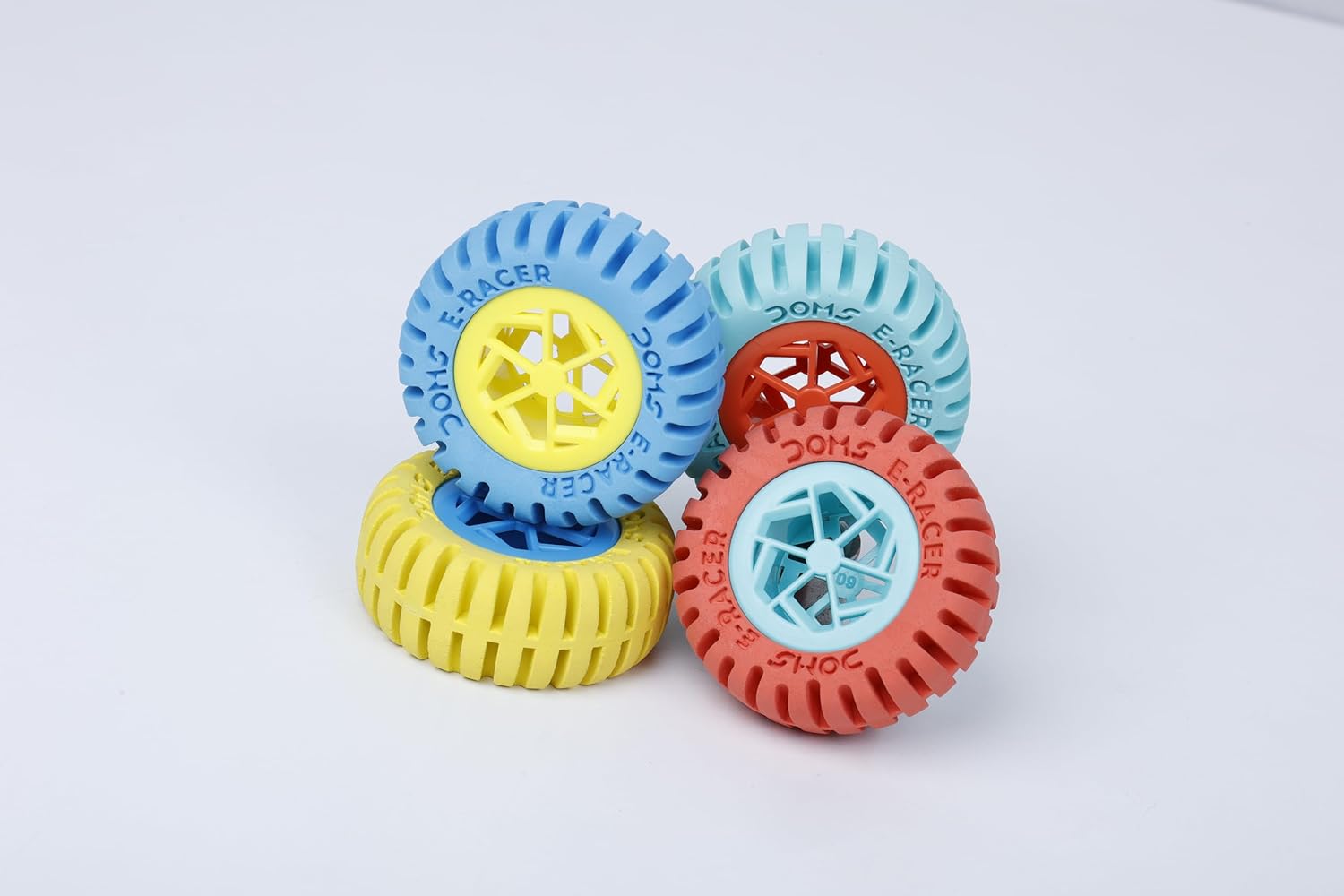 Doms E-Racer Erasers Pack of 20| Round Wheel Shape for Better Grip| Non-Toxic & Safe for Children, Multi-Color