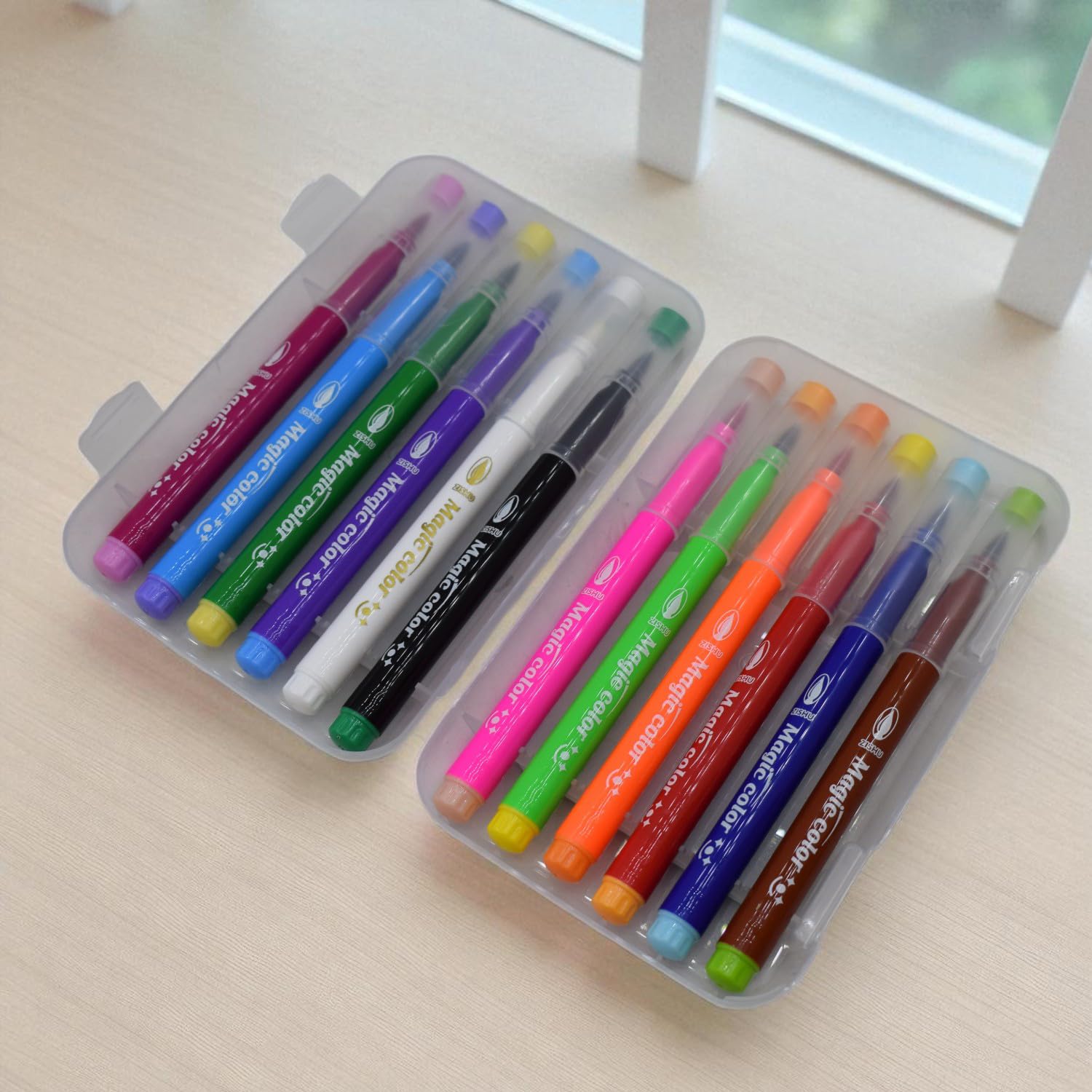 Magic Color Changing Pens for Kids 11+1 Scented Colored Pens with Brush Tip