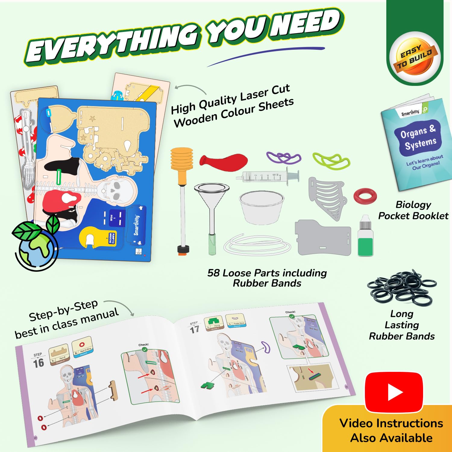 Smartivity Interactive Human Body Model for Kids 8+ I Dynamic Body Parts & Organs + Learning Booklet